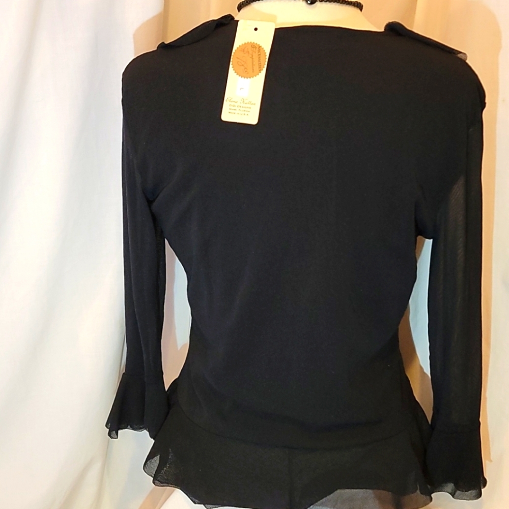 Elana Kallan Black Feminine Top - Picture 2 of 5